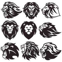 Lion Logo Set Collection Package Premium Vector Design Icons