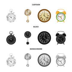 Isolated object of clock and time icon. Collection of clock and circle vector icon for stock.