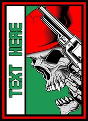 Obraz premium skull with gun