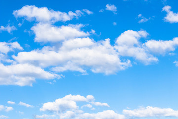 Plakat Background of blue sky and white clouds
