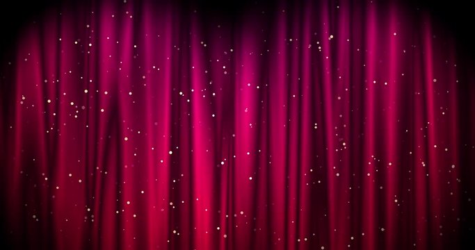 Red Merry Christmas background with golden stars. Walpaper Valentine's day. seamless loop