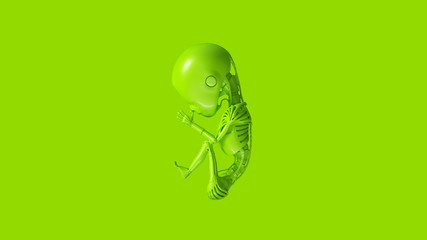 Lime Green Futuristic Artificial Intelligence Embryo Baby