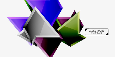 Triangular low poly background design, multicolored triangles. Vector