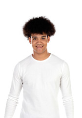 Teenager boy with afro hairstyle