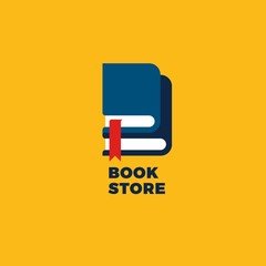 Fototapeta premium Bright Minimalist Flat Logo with Books. B Letter Illustration. Vector Conceptual Symbol of Education and Learning