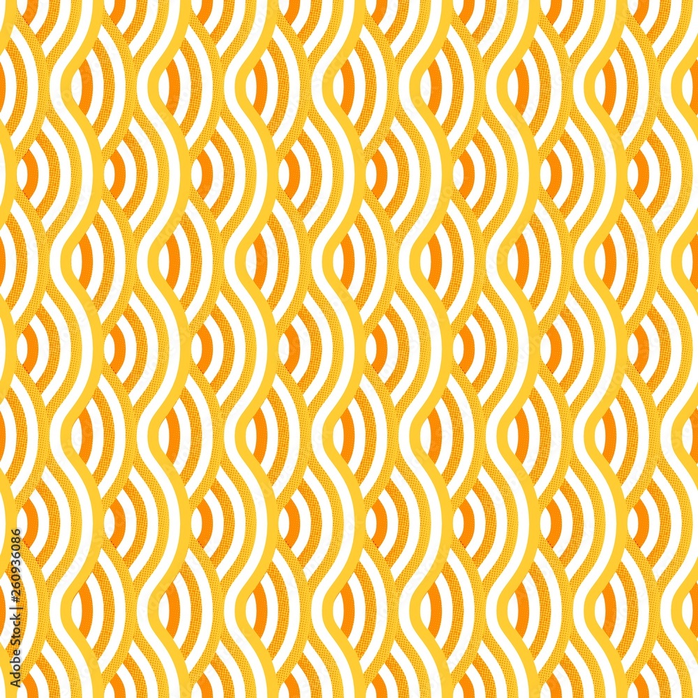 Aufkleber Yellow Waves Vector Background. Seamless Pattern with Halftone