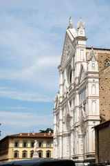 Fototapeta na wymiar Facade of Santa Croce basilica, Florence, Italy