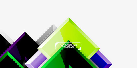 Glossy modern geometric background, abstract arrows composition