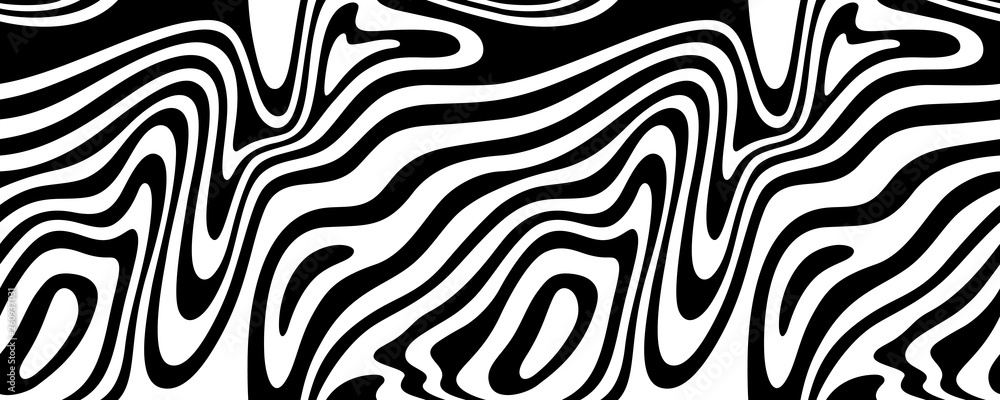 Poster seamless border with zebra print. vector illustration with optical illusion. exotic wild animalistic