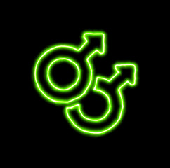 green neon symbol mars double