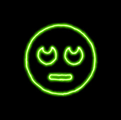 green neon symbol meh rolling eyes
