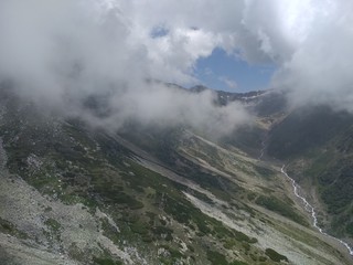 clouds over mountains
