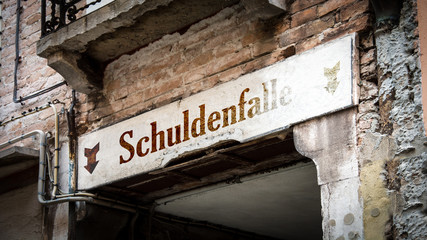 Schild 383 - Schuldenfalle