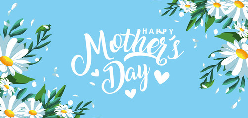 happy mother day card with flowers decoration - Powered by Adobe
