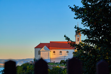Building of the famous Benedictine Monastery of Tihany (Tihany Abbey) in a summer evening