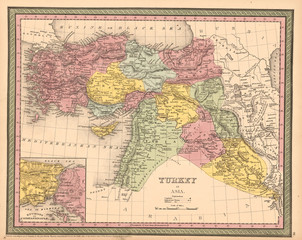 Obraz premium Old map. Engraving image