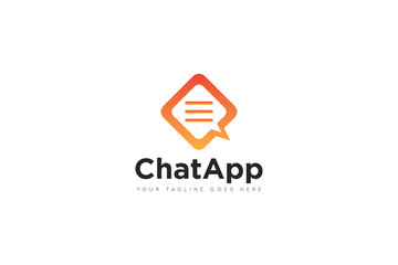 chat logo and icon vector illustration design Template