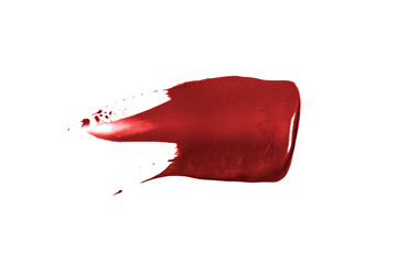 red paint brush spots on white background