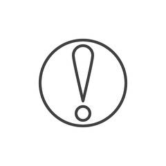 Exclamation mark in a circle line icon. linear style sign for mobile concept and web design. Attention caution sign outline vector icon. Warning or danger precaution symbol, logo illustration