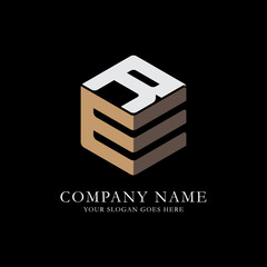 E initial logo,modern and clean hexagoanal vector