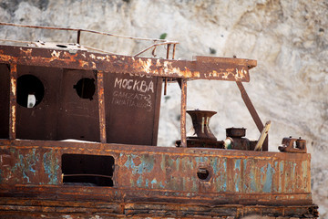 old abandoned and forgotten factory, shipwreck, abandoned building