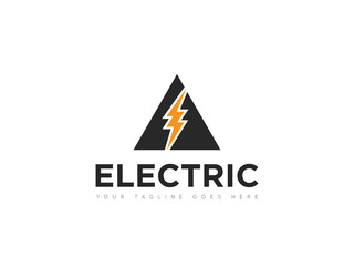 electric thunder storm logo and icon vector illustration design template