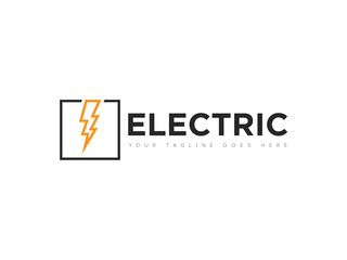 electric thunder storm logo and icon vector illustration design template