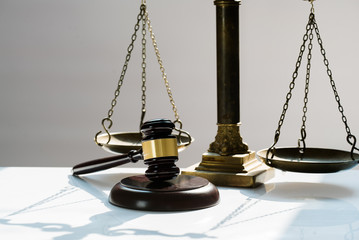 Law and Justice concept image, Gray background