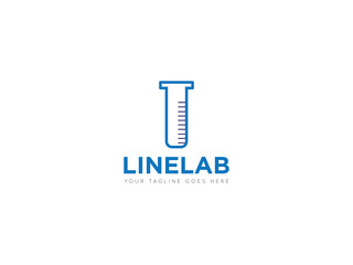 laboratory tube logo and icon vector illustration design template