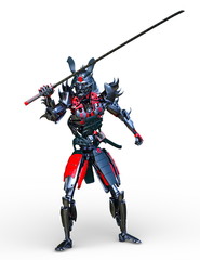Naklejka premium サムライロボット