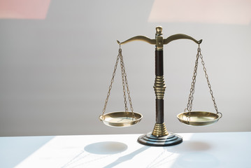 Law and Justice concept image, Gray background