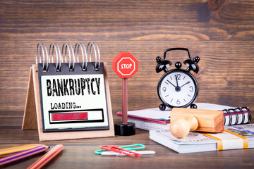 Bankruptcy loading concept. Business and success background