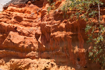 Rote Felsen in Câmara de Lobos auf Madeira