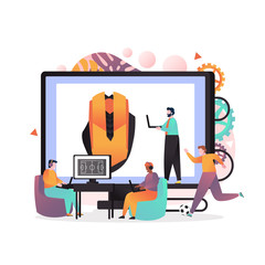 Online game vector concept for web banner, website page