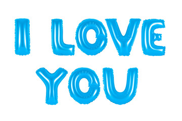 I love you in english alphabet from blue balloons