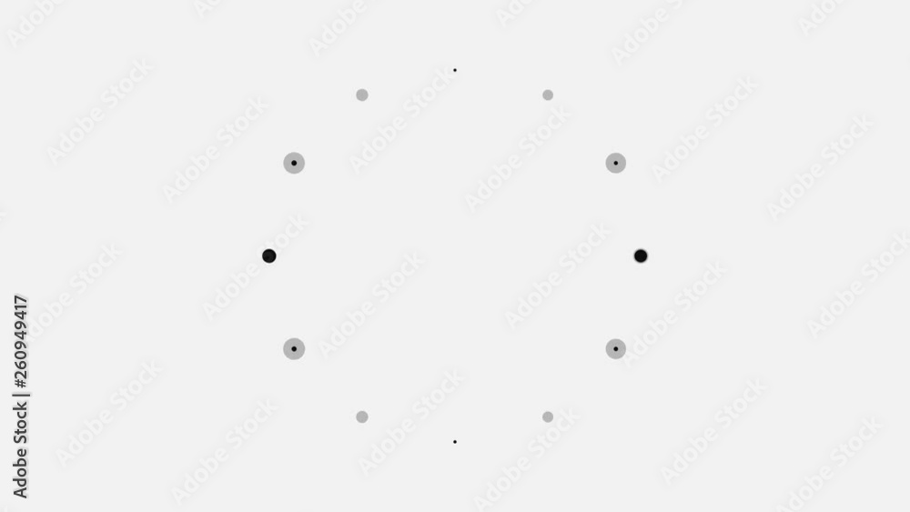 Poster abstract animation of the loading small circles icon on white background, seamless loop. animation. 