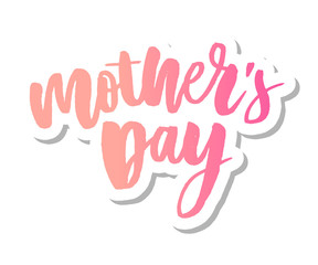 Happy Mothers Day elegant typography pink banner. Calligraphy text and heart in frame on red background for Mother's Day. Best mom ever vector illustration
