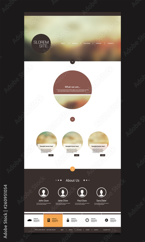 Poster website design template for your business with blurred sky image background