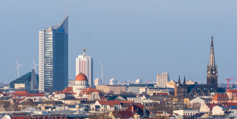 Skyline von Leipzig in Sachsen