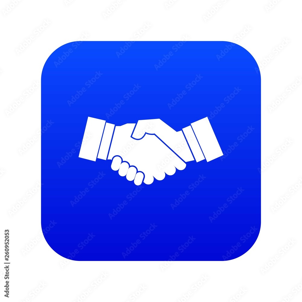 Poster handshake in simple style isolated on white background vector illustration