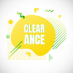 ПечатьModern liquid abstract special offer price sign CLEARANCE text gradient flat style design fluid vector colorful vector illustration banner simple shape advertising big sale or clearance symbol.