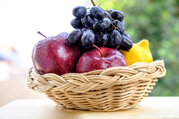 fruits and vegetables in basket 