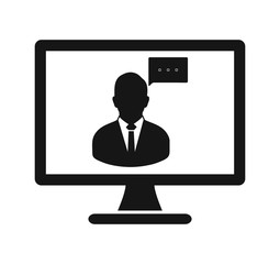 Online Trainer Icon. Flat style vector EPS.