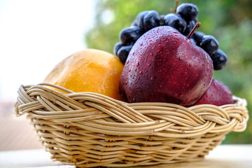 fruits and vegetables in basket 