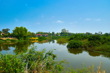 Village at Mekong River in Kratie, Cambodia