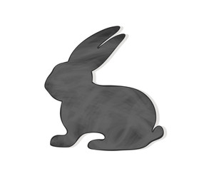 Easter bunny blackboard, unlabeled black board, Animal Rabbit board,   Vector illustration isolated on white background