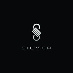 Modern S Letter Silver logo for technology business all company with modern high end look