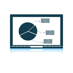 Laptop with analytics diagram icon