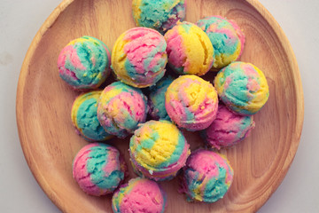Homemade rainbow or pastel cookie.