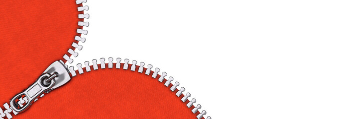 Banner of opened zipper on red and white  background © bluedesign